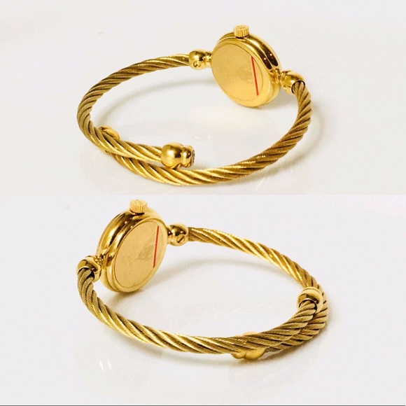 Gucci 2047L Gold Tigers Eye Cable Bangle Watch - Picture 3 of 7
